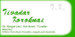 tivadar koroknai business card